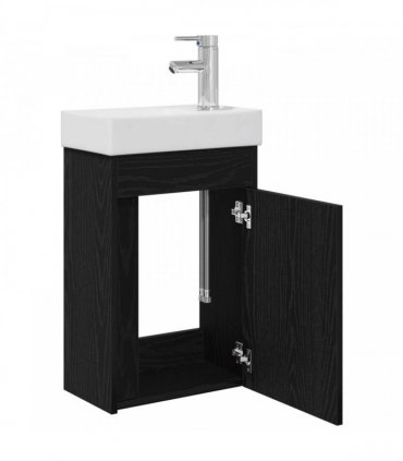 vidaXL Bathroom Vanity Unit with Tap Black Oak 40.5 x 22.5 x 62 cm