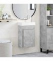 vidaXL Bathroom Vanity Unit with Tap Concrete Grey 40.5 x 22.5 x 62 cm