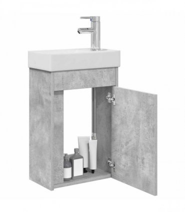 vidaXL Bathroom Vanity Unit with Tap Concrete Grey 40.5 x 22.5 x 62 cm