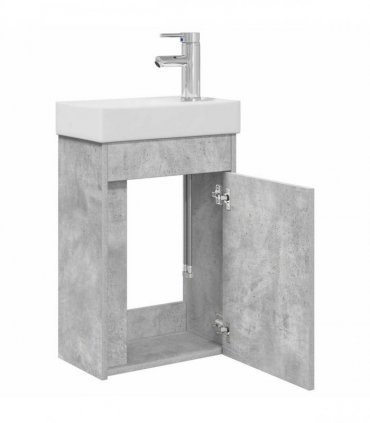 vidaXL Bathroom Vanity Unit with Tap Concrete Grey 40.5 x 22.5 x 62 cm