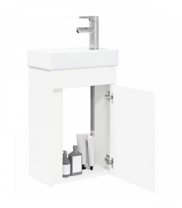vidaXL Bathroom Vanity Unit with Tap White 40.5 x 22.5 x 62 cm