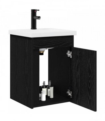 vidaXL Bathroom Vanity Unit with Tap Black Oak 42 x 40 x 74.5 cm