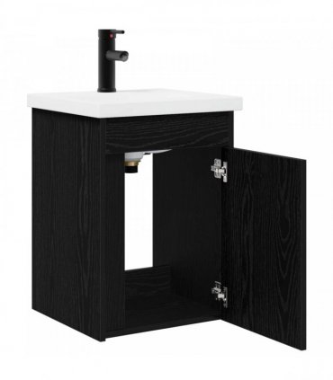 vidaXL Bathroom Vanity Unit with Tap Black Oak 42 x 40 x 74.5 cm