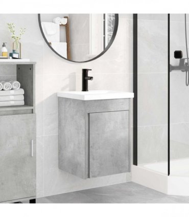 vidaXL Bathroom Vanity Unit with Tap Concrete Grey 42 x 40 x 74.5 cm