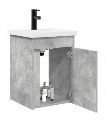 vidaXL Bathroom Vanity Unit with Tap Concrete Grey 42 x 40 x 74.5 cm