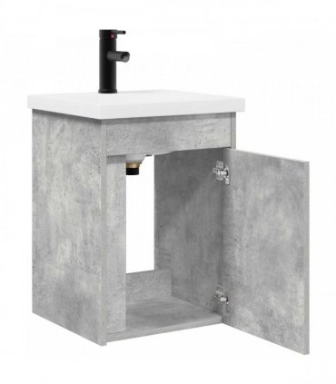 vidaXL Bathroom Vanity Unit with Tap Concrete Grey 42 x 40 x 74.5 cm
