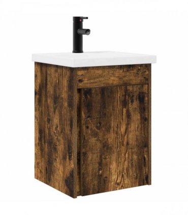 vidaXL Bathroom Vanity Unit with Tap Smoked Oak 42 x 40 x 74.5 cm