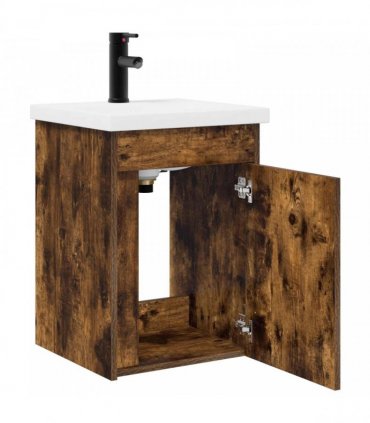vidaXL Bathroom Vanity Unit with Tap Smoked Oak 42 x 40 x 74.5 cm
