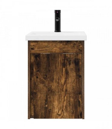 vidaXL Bathroom Vanity Unit with Tap Smoked Oak 42 x 40 x 74.5 cm