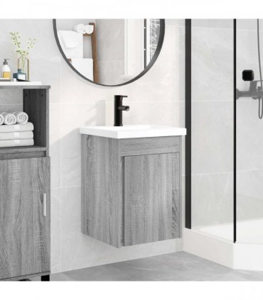 vidaXL Bathroom Vanity Unit with Tap Grey Sonoma 42 x 40 x 74.5 cm