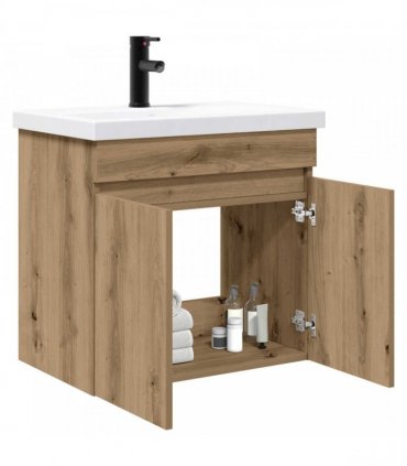 vidaXL Bathroom Vanity Unit with Tap Artisan Oak 61 x 40 x 74.5 cm