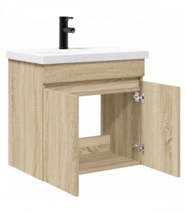 vidaXL Bathroom Vanity Unit with Tap Sonoma Oak 61 x 40 x 74.5 cm