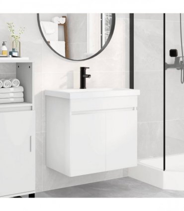 vidaXL Bathroom Vanity Unit with Tap White 61 x 40 x 74.5 cm