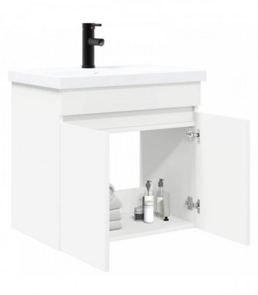 vidaXL Bathroom Vanity Unit with Tap White 61 x 40 x 74.5 cm