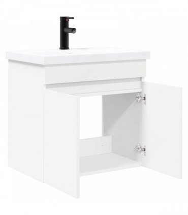 vidaXL Bathroom Vanity Unit with Tap White 61 x 40 x 74.5 cm