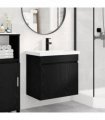 vidaXL Bathroom Vanity Unit with Tap Black Oak 61 x 40 x 74.5 cm