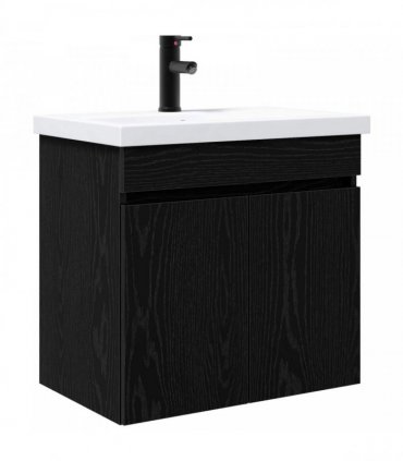 vidaXL Bathroom Vanity Unit with Tap Black Oak 61 x 40 x 74.5 cm