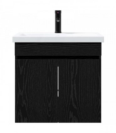 vidaXL Bathroom Vanity Unit with Tap Black Oak 61 x 40 x 74.5 cm