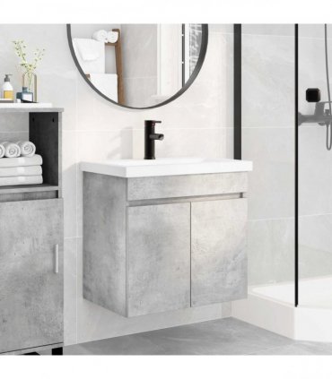 vidaXL Bathroom Vanity Unit with Tap Concrete Grey 61 x 40 x 74.5 cm
