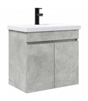 vidaXL Bathroom Vanity Unit with Tap Concrete Grey 61 x 40 x 74.5 cm