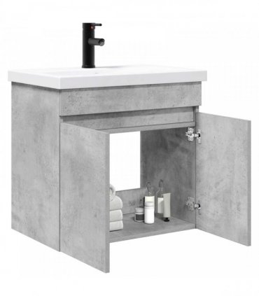 vidaXL Bathroom Vanity Unit with Tap Concrete Grey 61 x 40 x 74.5 cm