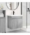 vidaXL Bathroom Vanity Unit with Tap Grey Sonoma 61 x 40 x 74.5 cm