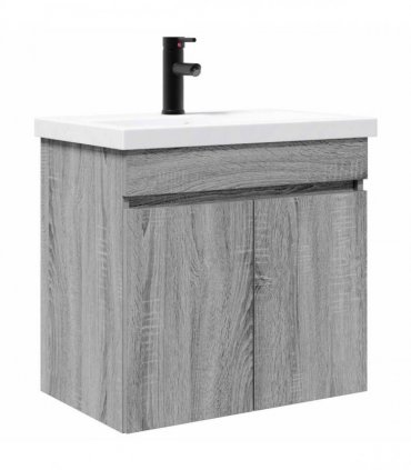 vidaXL Bathroom Vanity Unit with Tap Grey Sonoma 61 x 40 x 74.5 cm