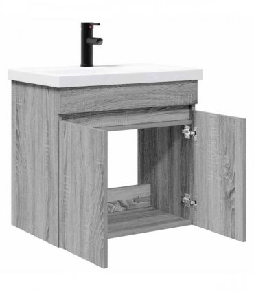 vidaXL Bathroom Vanity Unit with Tap Grey Sonoma 61 x 40 x 74.5 cm