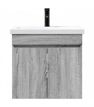 vidaXL Bathroom Vanity Unit with Tap Grey Sonoma 61 x 40 x 74.5 cm
