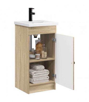 vidaXL Bathroom Vanity with Sink Sonoma Oak 42 x 40 x 84.5 cm