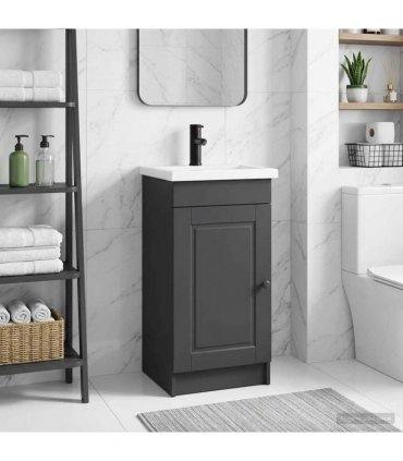 vidaXL Bathroom Vanity with Sink Black 42 x 40 x 84.5 cm