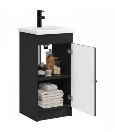 vidaXL Bathroom Vanity with Sink Black 42 x 40 x 84.5 cm