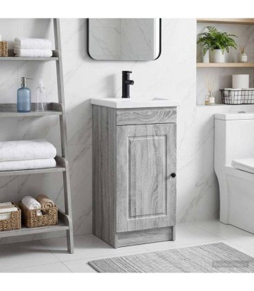 vidaXL Bathroom Vanity with Sink Grey Sonoma 42 x 40 x 84.5 cm