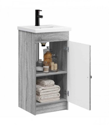 vidaXL Bathroom Vanity with Sink Grey Sonoma 42 x 40 x 84.5 cm