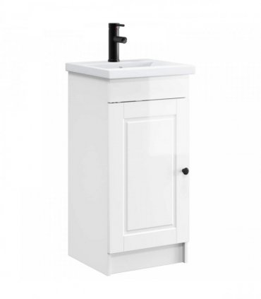 vidaXL Bathroom Vanity with Sink High Gloss White 42 x 40 x 84.5 cm