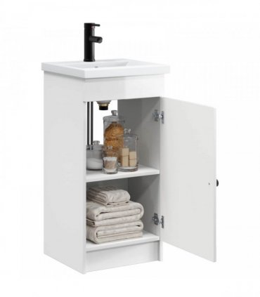 vidaXL Bathroom Vanity with Sink High Gloss White 42 x 40 x 84.5 cm