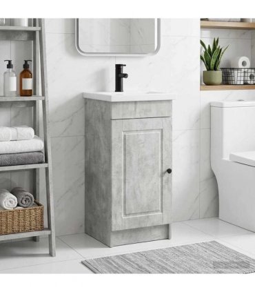 vidaXL Bathroom Vanity with Sink Concrete Grey 42 x 40 x 84.5 cm