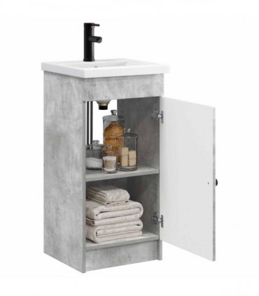 vidaXL Bathroom Vanity with Sink Concrete Grey 42 x 40 x 84.5 cm