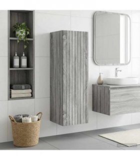 vidaXL Wall-mounted Bathroom Cabinet Grey Sonoma 33 x 34.5 x 100 cm
