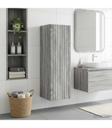 vidaXL Wall-mounted Bathroom Cabinet Grey Sonoma 33 x 34.5 x 100 cm