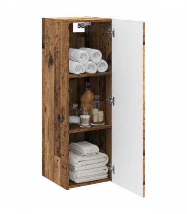 vidaXL Wall-mounted Bathroom Cabinet Old Wood 33 x 34.5 x 100 cm