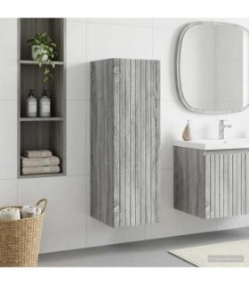 vidaXL Wall-mounted Bathroom Cabinet Grey Sonoma 33 x 34.5 x 60 cm