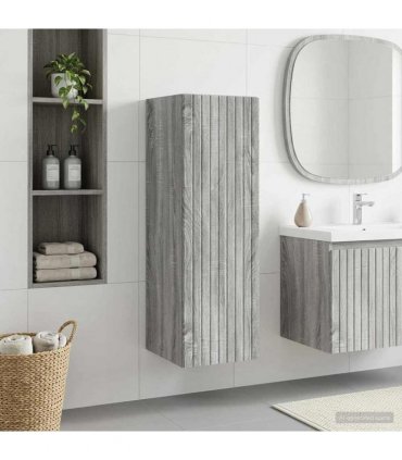 vidaXL Wall-mounted Bathroom Cabinet Grey Sonoma 33 x 34.5 x 60 cm