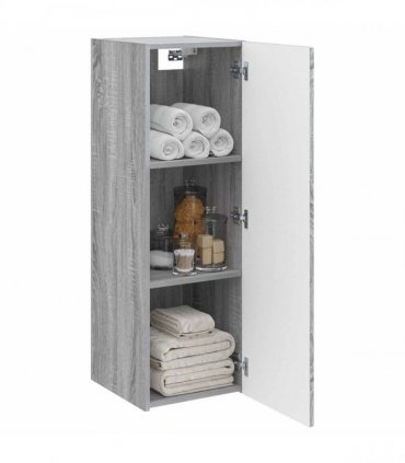 vidaXL Wall-mounted Bathroom Cabinet Grey Sonoma 33 x 34.5 x 60 cm