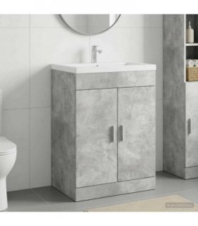 vidaXL Bathroom Under Sink Cabinet Concrete Grey 56 x 37.5 x 81 cm