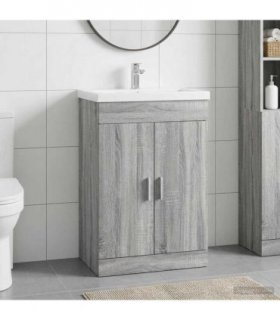 vidaXL Bathroom Under Sink Cabinet Grey Sonoma 78.5 x 37.5 x 81 cm