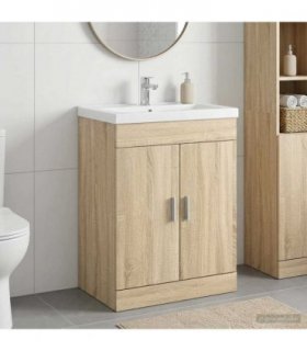 vidaXL Bathroom Under Sink Cabinet Sonoma Oak 78.5 x 37.5 x 81 cm