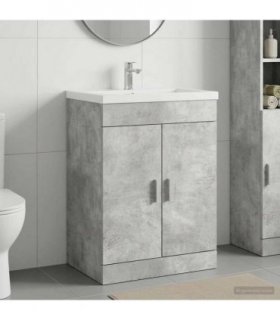 vidaXL Bathroom Under Sink Cabinet Concrete Grey 78.5 x 37.5 x 81 cm