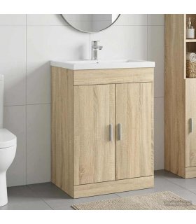 vidaXL Bathroom Under Sink Cabinet Sonoma Oak 56 x 37.5 x 81 cm