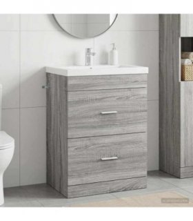vidaXL Bathroom Under Sink Cabinet Grey Sonoma 56 x 37.5 x 81 cm — V0672169605